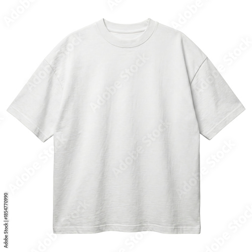 Fotografija White oversized cotton t-shirt mockup isolated