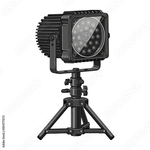 Vector Illustration of LED Par Stage Light in Off Mode 