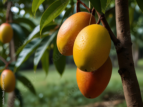 mangoes on tree, mango garden, mango fruit