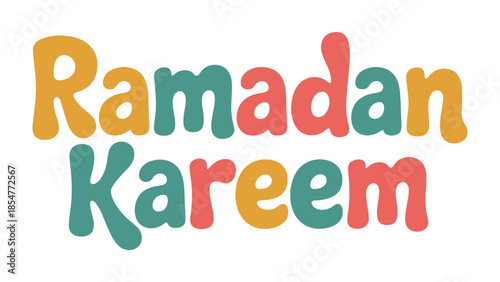Ramadan Kareem: A vibrant illustration features the words Ramadan Kareem, evoking a spirit of festive celebration and unity