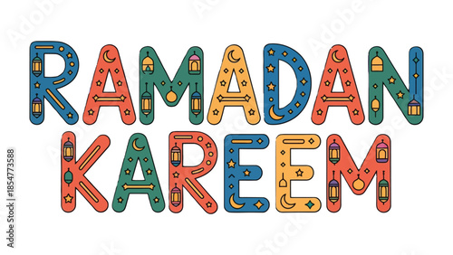 Ramadan Kareem: Vibrant Typography for Celebration