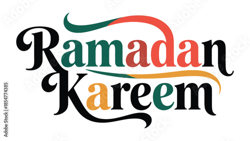 Ramadan Kareem greeting: An artistic calligraphy design spells out Ramadan Kareem in a stylized way, offering a visual message for the holy month.