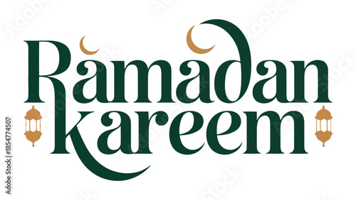 Ramadan Kareem: A visual representation of the holy month, featuring elegant calligraphy, crescent moons, and decorative lanterns, conveying the spirit of generosity.