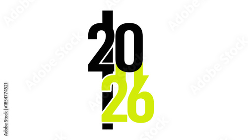 Modern futuristic date 2026 in bold stylish numbers