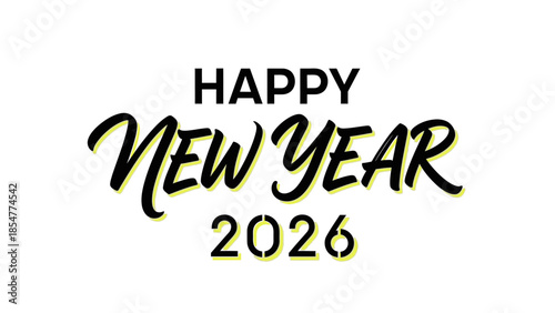 Happy New Year 2026 celebration with modern typography