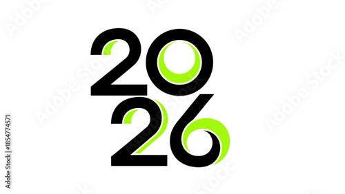 Modern 2026 typography design on clean white background