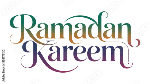 Ramadan Kareem: A vibrant and elegant calligraphic design, featuring the words Ramadan Kareem in a stylized, decorative font, perfect for conveying warm wishes and festive greetings.