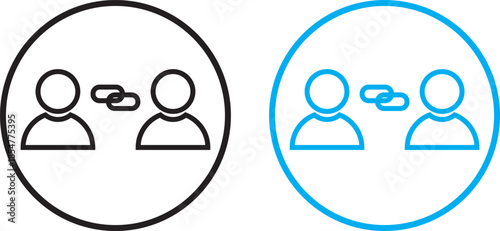 Affiliate link icon. Digital marketing partnership symbols. Referral Link Symbol. Marketing and money generation signs. Affiliate link icon in black. flat graphic vector icon