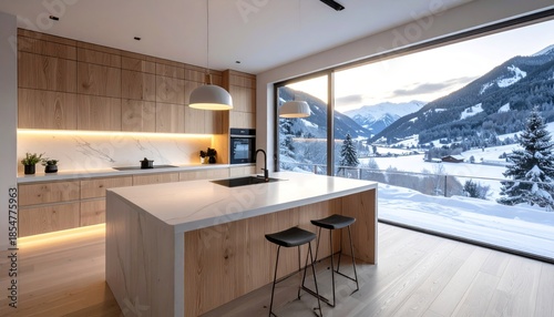 Modern mountain kitchen interior