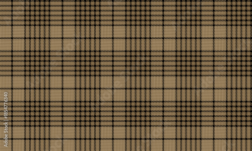Seamless plaid fabric in beige and black, perfect for designing clothing, skirts, trousers, and dresses. Add a modern touch and confidence to any fashion style.