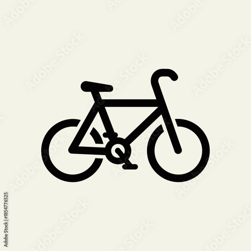 Simple black bicycle icon vector illustration for transport and fitness