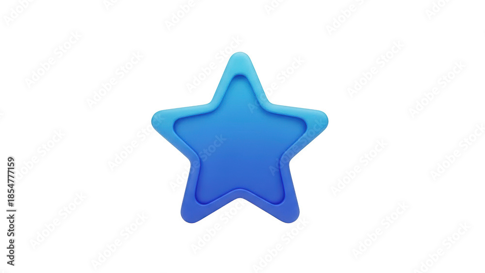 Obraz premium Blue 3 D Star Shape Isolated on Black image