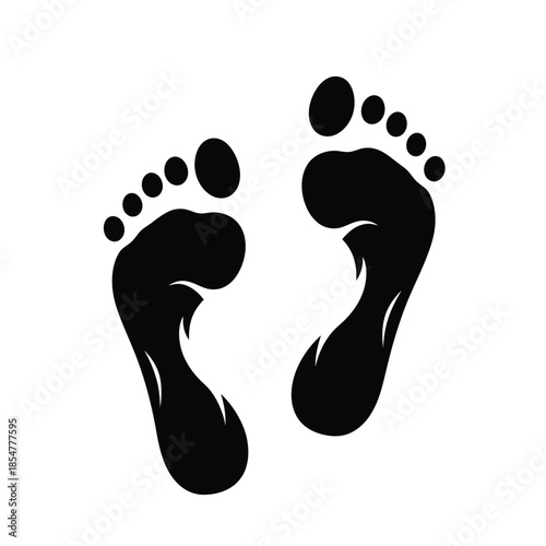 this image showcases two distinct black footprints suggesting a path or journey taken by an individual clearly visible high quality