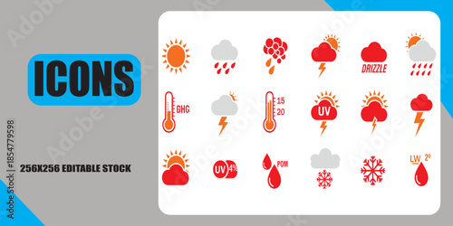 Weather Icons Collection for Forecasting and Meteorology Applications