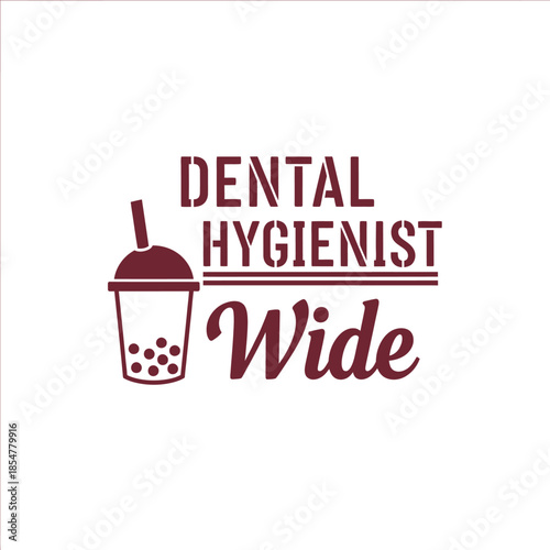 Dental Hygienist typography vector design black red tooth icon graphic for t-shirt apparel sticker medical merchandise print creative layout   cut file silhouette cricut