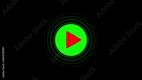 Video Play Symbol Animation on Black Background, Dynamic Motion Graphic with Wavy Effect, Perfect for Media, Video Streaming, UI/UX and Digital Projects.