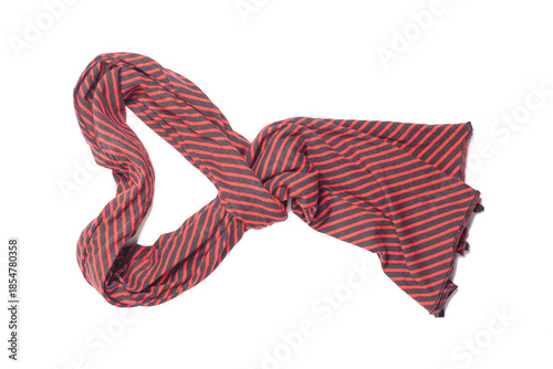 Scarf tied in knot isolated on white background