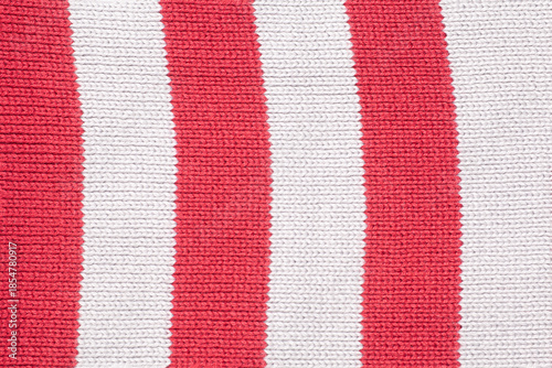 Scarf with red stripes close-up