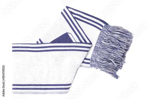 Scarf with fringe isolated on white background