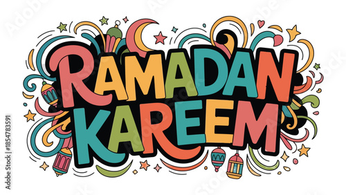 Ramadan Kareem illustration: vibrant and festive illustration to wish Ramadan Kareem.