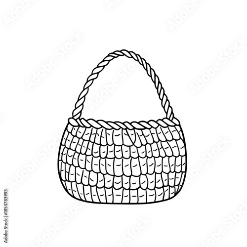 Timeless Craft: Simple, Handmade Basket | Clean, isolated vector art for creative projects.