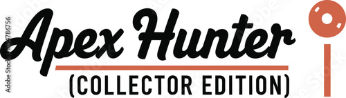 Apex Hunter typography vector design black red graphic for t-shirt apparel sticker gaming community merchandise print creative layout   cut file silhouette cricut digital craft