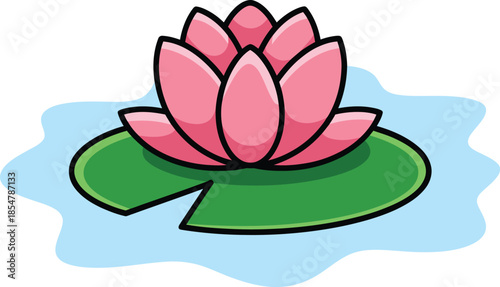Black and white Lotus flower silhouette vector