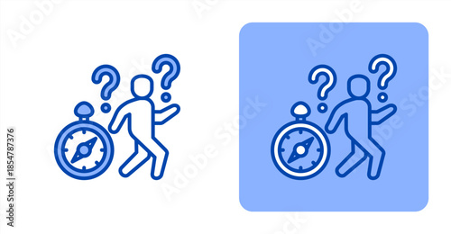 Aimless Line Color , Two-tone color and contrasting background icon illustration