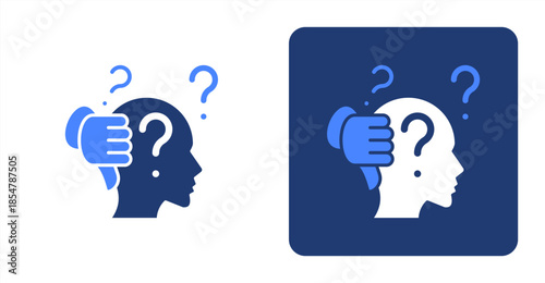 Demotivated Glyph Color , Two-tone color and contrasting background icon illustration