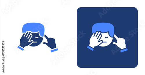 Indifference Glyph Color , Two-tone color and contrasting background icon illustration