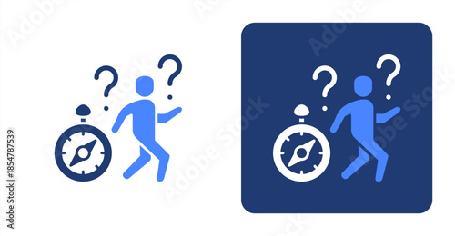 Aimless Glyph Color , Two-tone color and contrasting background icon illustration