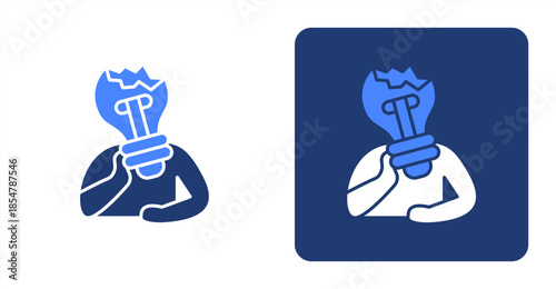 Uninspired Glyph Color , Two-tone color and contrasting background icon illustration