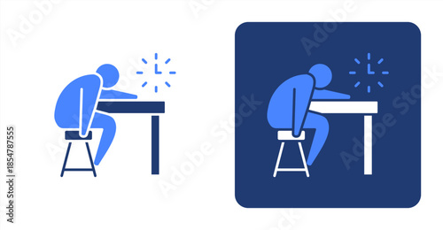 Sluggish Glyph Color , Two-tone color and contrasting background icon illustration