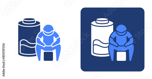 Diminish Glyph Color , Two-tone color and contrasting background icon illustration