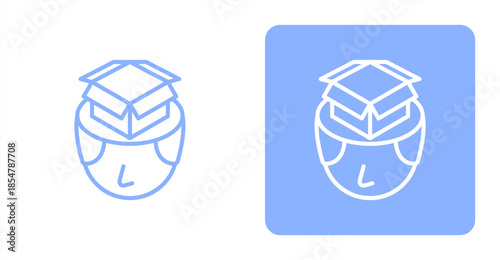 Empty Mind Line , Two-tone color and contrasting background icon illustration