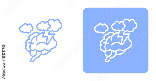 Fog Line , Two-tone color and contrasting background icon illustration