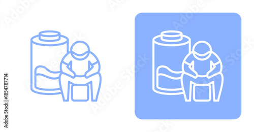 Diminish Line , Two-tone color and contrasting background icon illustration