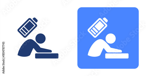 Lethargy Glyph , Two-tone color and contrasting background icon illustration