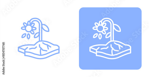 Drought Line , Two-tone color and contrasting background icon illustration