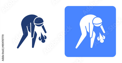 Drained Glyph , Two-tone color and contrasting background icon illustration