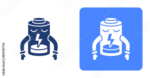 Low Energy Glyph , Two-tone color and contrasting background icon illustration