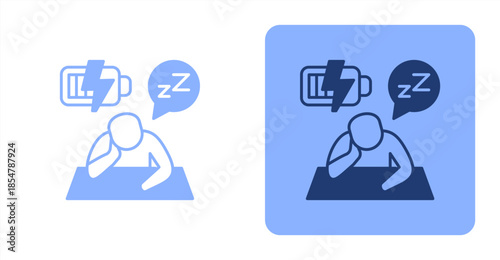 Weariness Mixed , Two-tone color and contrasting background icon illustration