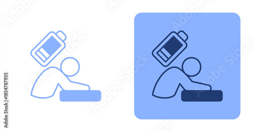 Lethargy Mixed , Two-tone color and contrasting background icon illustration