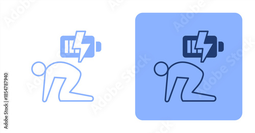 Fatigue Mixed , Two-tone color and contrasting background icon illustration