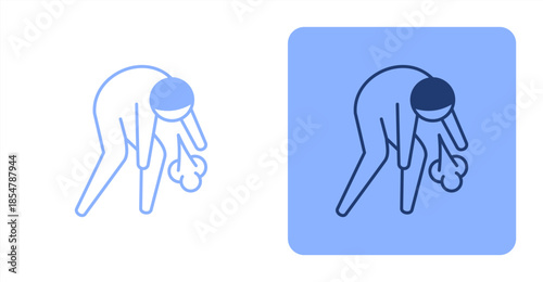 Drained Mixed , Two-tone color and contrasting background icon illustration