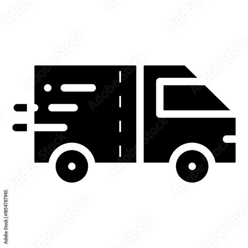 fast delivery service truck glyph icon