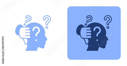 Demotivated Mixed , Two-tone color and contrasting background icon illustration