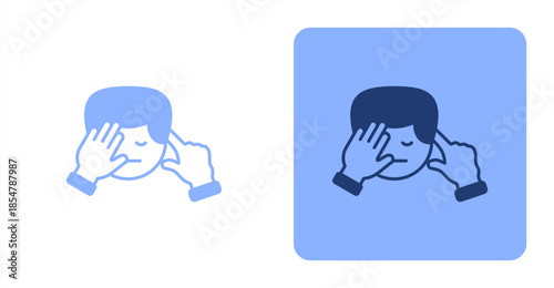 Indifference Mixed , Two-tone color and contrasting background icon illustration