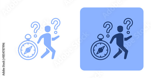 Aimless Mixed , Two-tone color and contrasting background icon illustration