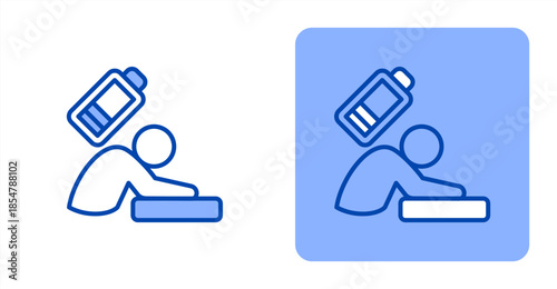 Lethargy Line Color , Two-tone color and contrasting background icon illustration